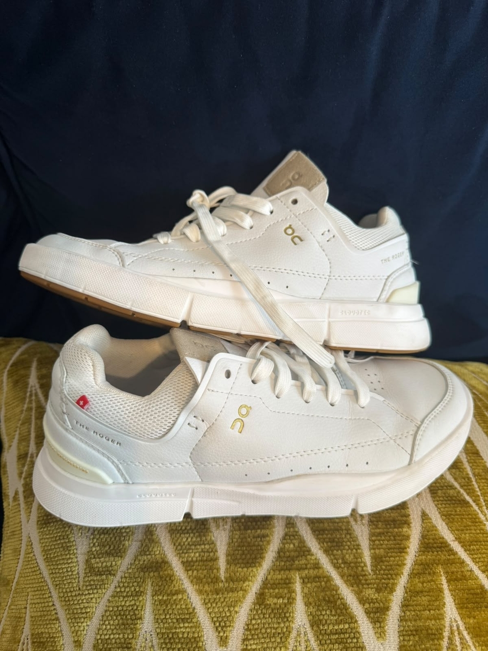 On Running Cloudnova White Sneakers with Gold Accents
